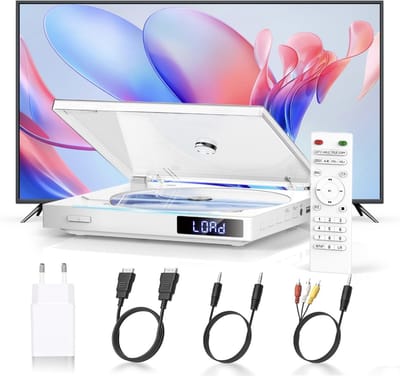 DVD speler met HDMI - DVD speler met HDMI aansluiting - DVD speler HDMI - DVD speler portable - Wit