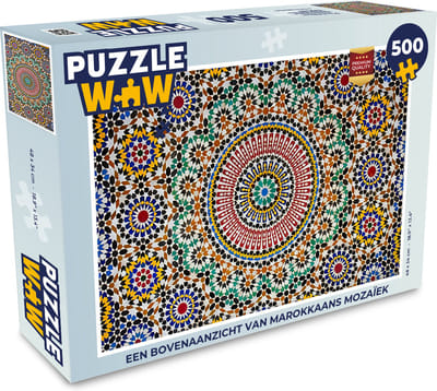 Puzzel Een bovenaanzicht van Marokkaans mozaïek - Legpuzzel - Puzzel 500 stukjes