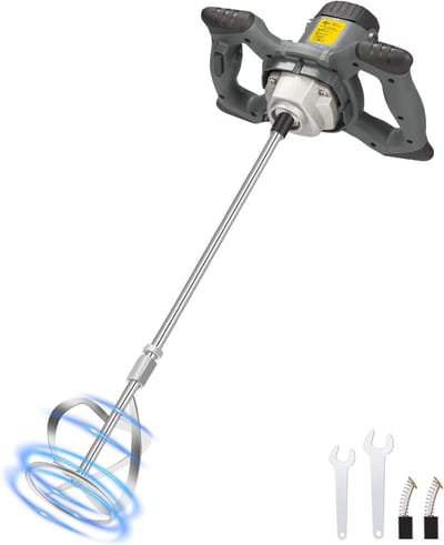 Roerwerk Betonroerder - Mengmachine Mortelmixer - Bouwmaterialen Mengen - 6 Versnellingen - 60 cm - Grijs