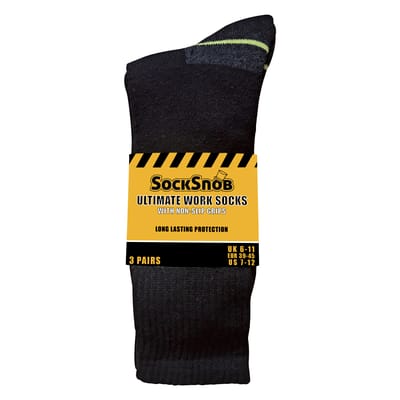 3 Paar Heren Antislip Werk Sokken | Ademend Duurzaam Opstap Sokken met Grip