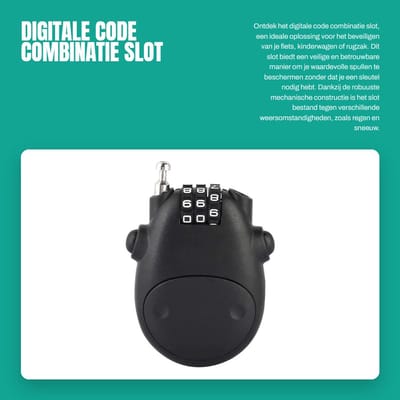Dailygoods- Wielslot Digitale Code - 3-cijferig Cijferslot - Sleutelloos - Waterdicht - Schokbestendig - Persoonlijke Combinatie - Codeslot