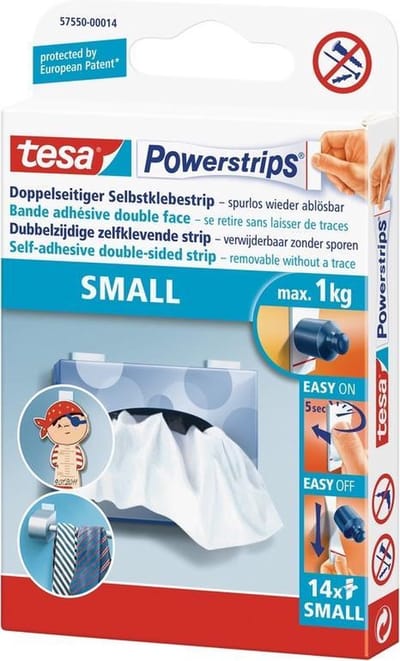 Tesa Powerstrips - 28x - small - bevestiging - plakstrips - Huishouden - Plakstrips/powerstrips - Dubbelzijdig - Zelfklevend - Tape/strips/plakkers