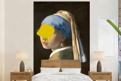 Behang - Fotobehang Meisje met de parel - Johannes Vermeer - Verf - Breedte 145 cm x hoogte 220 cm