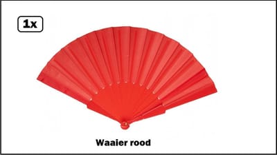 Waaier rood - Carnaval optocht thema feest festival decoratie fun verkleedaccesoires