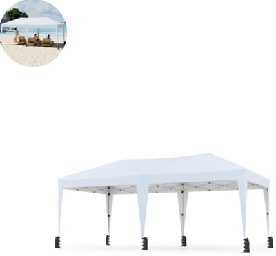 Partytent opvouwbaar - Paviljoen - 3x6 - Easy up - Waterdicht - met Zijwanden - Weerbestendig - Wit