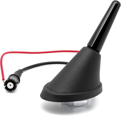 Korte Staafantenne - Dakantenne Auto - Radio Ontvangst Verbeteren - Geïntegreerde Versterker - 3 cm - Zwart