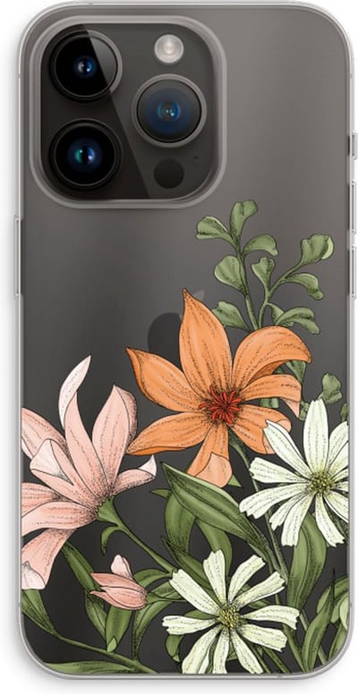 Case Company® - Hoesje geschikt voor iPhone 14 Pro hoesje - Floral bouquet - Soft Cover Telefoonhoesje - Bescherming aan alle Kanten en Schermrand