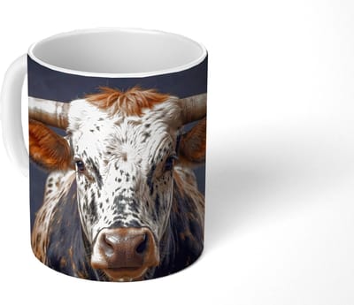 Mok - Koffiemok - Stier - Kleurrijk - Hoorns - Mokken - 350 ML - Beker - Koffiemokken - Theemok