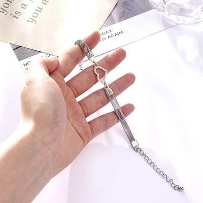 Sorprese armband - Silver Heart - armband dames - Zilverkleurig - cadeau - Model R - Cadeau