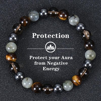 Natuursteen Armband Depressie Genezing Kristal Kralen Armband Verlicht Stress Angst Spirituele Innerlijke Kracht Cadeau black