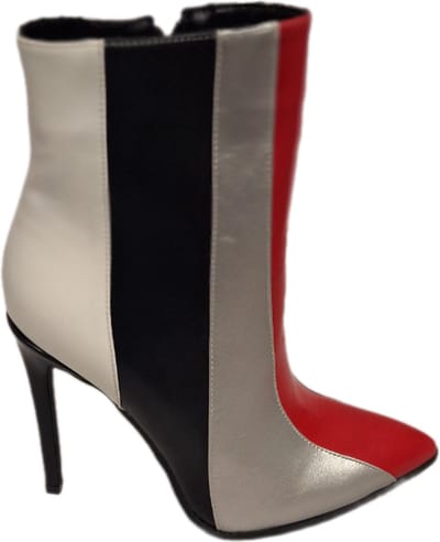 RUON-LUXE ENKELLAARSJE-RED/BLACK/WHITE/SILVER-IMITATIONLEDER-36