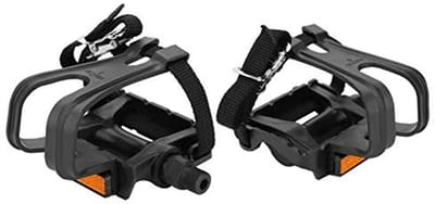 Dailygoods- Fietspedaal Nylon - Uitgehold ontwerp - Teenklemmen/Riemen - Duurzaam - Lichtgewicht - Voor mountainbikes/stadsfiets - Fietsaccessoires