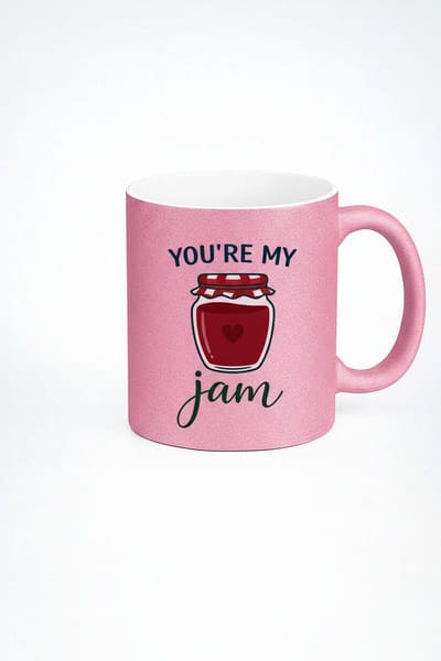 Roze Glitter Mok 'You're My Jam' - Romantisch Liefdescadeau Koffie Theemok Beker