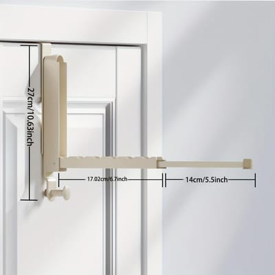 Ruimtebesparend Opvouwbaar Kledingrek - Zwaar Uitgevoerd Aluminiumlegering, Deurhanger met Intrekbare Stang voor Gemakkelijke Opslag & Organisatie