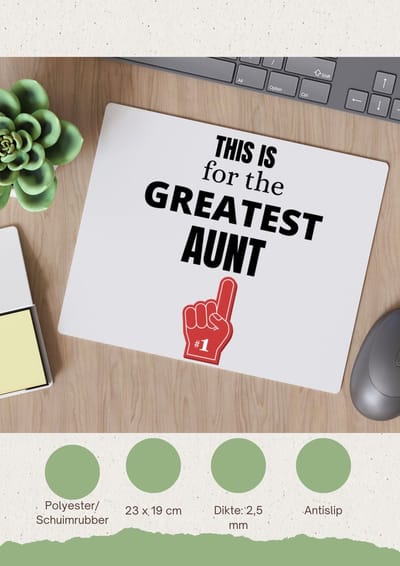Akyol - this is for the greatest aunt Muismat - Tante - tante - verjaardag tante - cadeautje - kado - geschenk - 23 bij 19 cm