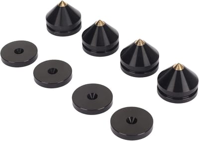 Luidspreker Isolatie Voeten - Versterker Spikes - Geluidsverbetering - Aluminium Legering - 4 stuks - Zwart