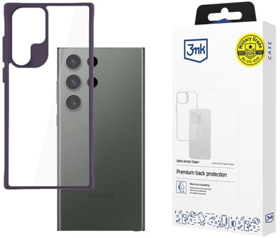 3mk Satin Armor Case+ Purple for Samsung Galaxy S24 Ultra - Transparent