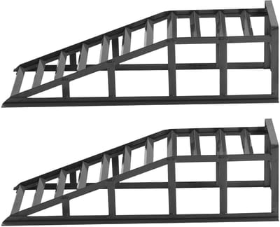 Oprijplaten Set - 2 Stuks 2000 kg - In Hoogte Verstelbaar Antislip - Metaal - Grijs