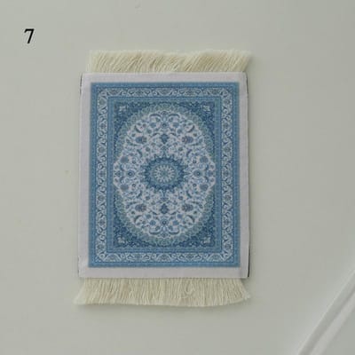 Sous-verres Coussin de Tasse Mini Tapis Tissé Persan Tapis de Souris Tapis Motif Ethnique Tasse Ordinateur Portable avec Décor de Table Bureau à Domicile Table d'Artisanat 14*9*0.35cm bleu