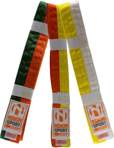 Nihon Band twee kleuren | lichte kwaliteit | Wit / Geel (Maat: 260)