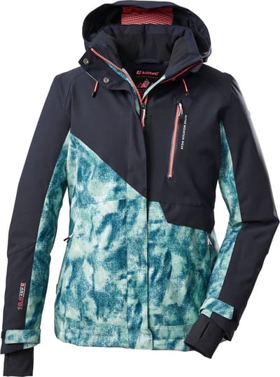 Killtec dames ski-jas - Ski jas dames 38625 - navy/groen gemeleerd - maat 38