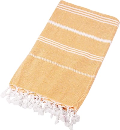 Snel Droog Strandlaken XXL – 100% Katoen, Hoog Absorberend & Zandvrij Bad- en Reishanddoek, Lichtgewicht Grote Strandhanddoek, Strandlaken voor Strand en Reizen - Oranje