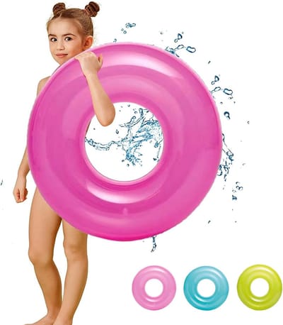 Opblaasbare zwembaddrijvers en zwemringen voor kinderen en volwassenen - Hete roze rubberen ring voor zwemmen, ideaal voor zwembad en strandfeest, veilig en comfortabel drijvend speelgoed