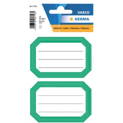 Huismerk Herma 5716 Etiket Schrift 82x55mm Groen/Wit - Pakje met 6 velletjes stickers
