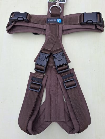 AnnyX Hondentuig - OPEN - Speurtuig - Bruin - maat M - Borstomvang 62-74cm - Gewicht hond 18-30 kg