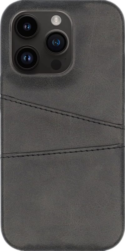 BMAX Leren hardcase hoesje geschikt voor iPhone 14 Pro met pashouder - Telefoonaccessoires - Telefoonhoesjes - Telefonie & Accessoires - Hardcase - Hard cover - Telefoonhoesje - Beschermhoesje - Telefoonbescherming - Zwart