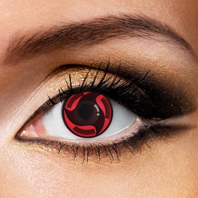 Partylens® rode kleurlenzen - Sharingan Itachi Uchiha - zachte jaarlenzen met lenshouder - Halloween - Cosplay