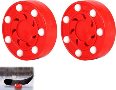 Hockeyballen voor Training en Professionele Wedstrijden, Herbruikbare Plastic Hockeyballen, Set van 2, Rood, Klein