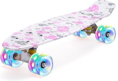 22 Inch Cruiser Skateboard met LED Wiel - Compleet Skateboard voor Kinderen, Tieners en Beginners