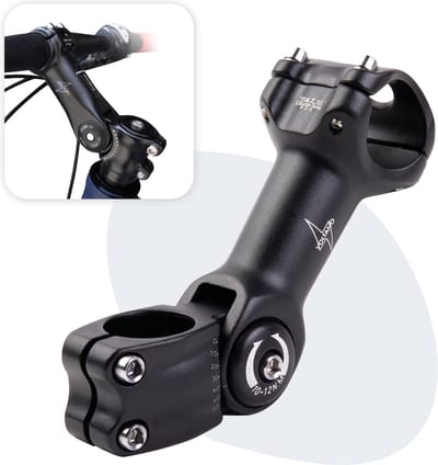 Voltano A-Head Verstelbare Stuurpen Voorbouw – 1-1/8” 28,6 / 130 mm / 31,8 mm – Zwart - º60 graden Verstelbaar - Stuur Verhoger - Stuur Verlenger