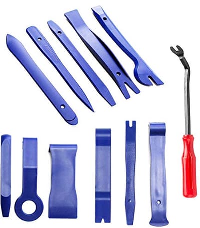 Demontage hendelgereedschap auto - 12-delige set - blauw - voor eenvoudig demonteren - ShopVlot
