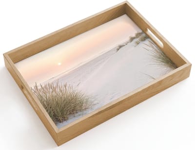 Dienblad hout 40x30 cm - Schootdienblad - Horizon - Duinlandschap - Zand - Borrelplank rechthoek - Plateau dienbladen