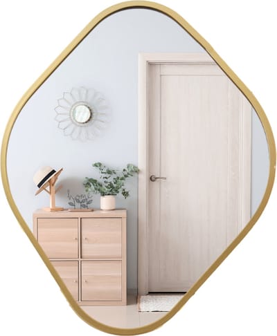 MISOU Spiegel - Organische Vorm - 27x34cm - Wandspiegel - Goud - Miroir Mural - Ariel