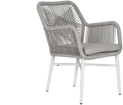 Tuinstoel Home ESPRIT Wit Grijs Aluminium Synthetische rotan 57 x 63 x 84 cm