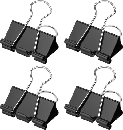 72 stuks vouwklemmen, 32 mm papierklemmen, zwarte metalen bindclips, multifunctionele klemmen voor kantoor, school en huishouden