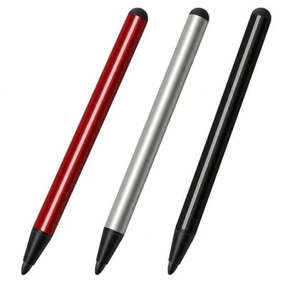 Zwart zilver rood touchscreen pen stylus pen set dames heren met dubbele rubber tip geschikt voor iPhone 16/15/14/13/Pro Max, Samsung S23/S22 5G, iPad Air Pro Mini, Tabletten
