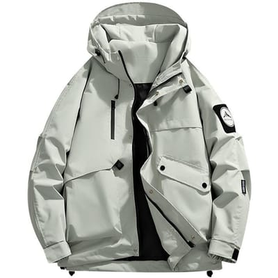 Herfst Waterdichte Outdoor Jas Bergmodel Heren en Dames Berg Capuchon Ademend Bergbeklimpak Enkele Punch Jas L white