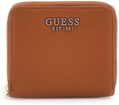 GUESS portemonnee Talent SLG Small Zip Around Wallet Caramel Lichtbruin