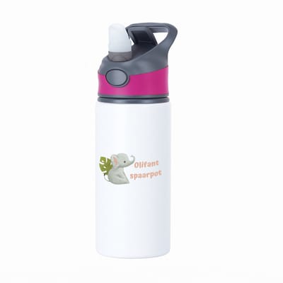 Hacebo® - Olifant waterfles met rietje roze - Olifant - dieren liefhebbers - leuke cadeau voor iemand die van houdt van olifanten - verjaardagscadeau - kado - gift - water fles - 650ML