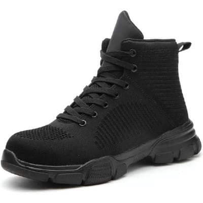 Onverwoestbare Heren Laarzen Veiligheidsschoenen Heren Werk Veiligheidslaarzen Outdoor Werklaarzen Anti-plet Anti-perforatie Werkschoenen Woestijnlaarzen 45 black