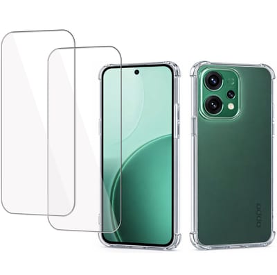 ChiGuard Hoesje + Screenprotector 2x geschikt voor OPPO Reno 14 5G – Gehard Glas – Shockproof Case – Transparant