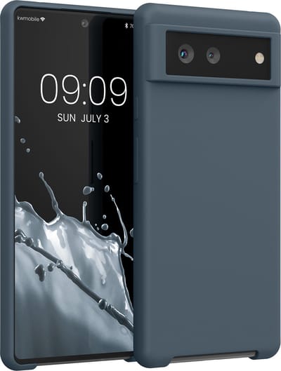 kwmobile telefoonhoesje geschikt voor Google Pixel 6 - Hoesje met siliconen coating - Smartphone case in leisteen