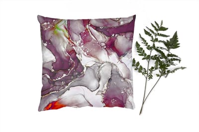 Sierkussens - Kussentjes Woonkamer - 50x50 cm - Marmer - Rood - Paars - Goud