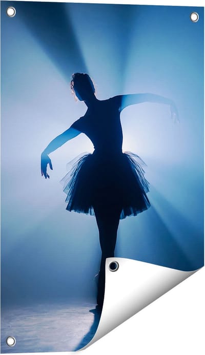 Gards Tuinposter Ballerina Silhouet - Ballet - 40x60 cm - Tuindoek - Tuindecoratie - Wanddecoratie buiten - Tuinschilderij