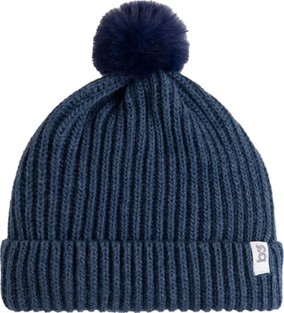 Baby's Only Mutsje met pompon Cool - Kindermuts - Muts baby - Muts peuter - Muts meisjes - Muts jongens - Wintermuts - Muts kind - Jeans - Donkerblauw - Maat 40 - 3-36 maanden