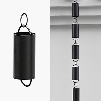 Regenketting - Dakgoot drainage - Decoratieve afwatering - Eenvoudige installatie - Tot 10 meter - Matzwart